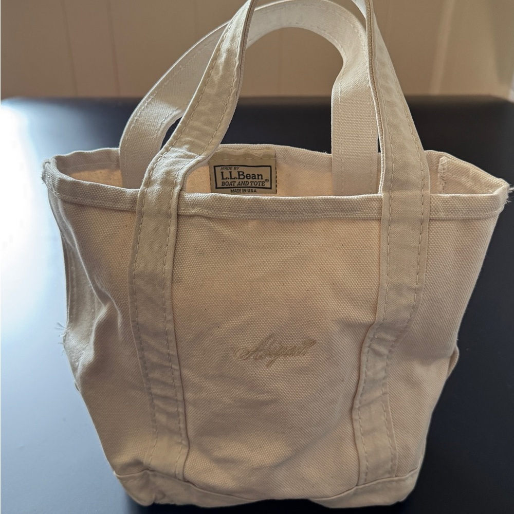 L.L. Bean Small Cream Canvas Tote